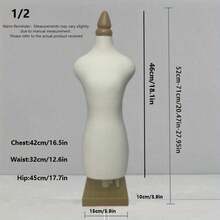 1PC Mini Sewing Human Form Mannequin With Square Base, Clothing Display Teaching Props - Beige - View 8
