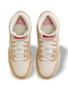 Giày thể thao Air Jordan 1 Mid Thấm hút mồ hôi Thoáng khí Nhẹ Độ đàn hồi tốt Logo Dễ giặt Thể thao hàng ngày Nữ (GS) Vàng Trắng HJ5958-206 - Vàng/Trắng - Xem 5