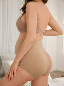 Moonlight&Mama Maternity Underwear For Women, High Waist Belly Support, Seamless Design, Comfortable Panties For Early, Middle And Late Pregnancy - Apricot - View 2