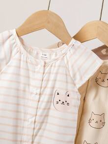 Áo liền quần mùa hè kiểu dáng thoải mái cài cúc phía trước cho bé gái - Nhiều màu - Xem 7