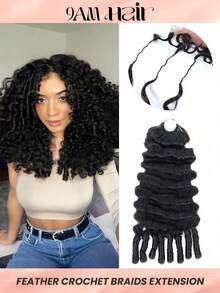 Boho Braids 波西米亚风辫子真人钩编发，100%真人发丝，缅甸卷曲羽毛线，微环钩编真人发接发，16/18/20英寸，100克/50克 - SNatural - 查看 19
