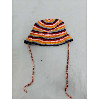 MUSERA Bohemian Handmade Hollow Pearl Pendant Breathable Thin White Knitted Hat