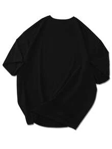 GymBeat Men's Cotton-Like Loose Fit Short Sleeve T-Shirt - Black - View 2