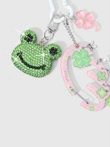 ROMWE Fairycore 1. Móc khóa hình trái tim dễ thương, mềm mại, tinh tế kiểu Nhật Bản dành cho bé gái, làm từ nhựa acrylic màu hồng hai chiều, đính ngọc trai giả, kim tuyến lấp lánh, pha lê trong suốt, hình cỏ bốn lá rỗng, nơ, chấm bi xanh lá cây, khóa leo núi, cánh mây, gốm mềm, đính đá rhinestone, kim cương lấp lánh hai mặt, hình ếch hoạt hình tự làm, hình xương, thích hợp làm quà tặng hàng ngày cho phụ nữ, bé gái, chị em gái, bạn gái. - Nhiều màu - Xem 7