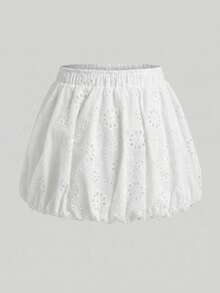 Rina Fox Thời trang Xuân/Hè 2026: Chân váy phồng thêu rỗng kiểu Y2K mới dành cho nữ. - trắng - Xem 2