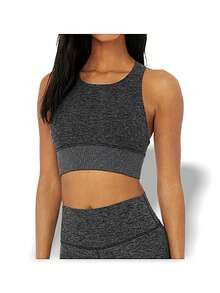 Alo Yoga Sports Bra ALOSOFT SERENITY Sweat Absorption Breathable Lightweight Soft Versatile Easy To Wash Yoga Gym Women Dark Grey W9237R - DARK HEATHER GREY - 深灰色 - 查看 1