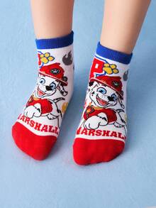 SHEIN | PAW Patrol 3双装男童纯棉柔软透气吸湿短袜，色彩鲜艳可爱卡通图案，加固趾部和脚跟，经久耐穿，四季皆宜，适合学校和户外活动，夏季冬季均可穿着，也适合狗狗玩耍、追逐和玩耍。 - 彩色 - 查看 9