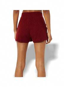Alo Yoga Shorts RIBBED TAKE COMFORT Sweat Absorption Breathable Lightweight Good Elasticity Easy To Wash Daily Sports Women Deep Red W6234R - CRANBERRY - 深紅色 - 查看 2