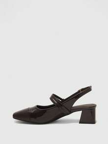 CUCCOO BIZCHIC Ladies Square Heel Mary Jane Buckle High Heels Elegant Fashion - Coffee Brown - View 4
