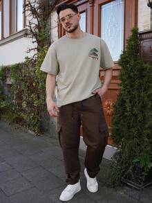 LEOGASHI LEOGASHI Zrgoth 男士休闲百搭简约日式仙鹤印花短袖T恤 - 綠色 - 查看 2