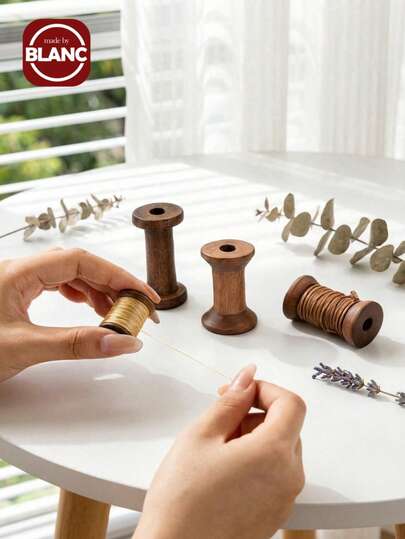 Madebyblanc 5Pcs Wooden Sewing Thread Spools, Round Retro Reusable Empty Spools, Craft Coils For Sewing Embroidery DIY Storage, Universal For Yarn Ribbon Jewelry Wire Organizing, Storage Accessories For Home Tailor Studio, Wood Spool Rack For Sewing Material Sorting, Perfect Gift For Christmas Mother's Day Birthday, Ideal For DIY Craft Lovers, Home & Living(Wood Products Are Made Of Natural Materials, And There May Be Variations In Texture And Color. Please Refer To The Actual Product For Accuracy.)