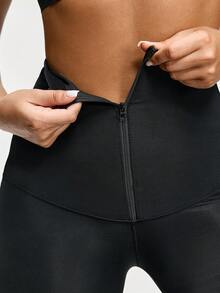 SHAPORA Quần định hình dành cho nữ có khóa kéo phía trước, độ co giãn cao, giúp kiểm soát vùng bụng. - màu đen - Xem 6