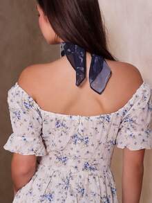 Duda Rubert Damen Sommer-Urlaubsstil blaues feines Blumen-Texturdruck Puffärmel Lässig Kurz Kleid, Frühlings-Outfits für Frauen, Sommerkleider für Frauen, Frühlings-Outfits für Frauen, Urlaubsoutfits für Frauen, Strandoutfits für Frauen, Frühlingskleider für Frauen, Osteroutfit für Frauen, Fairycore romantische Hochzeitssaison Bekleidung, Alltagskleidung, Tee-Party-Kleid, Sommerkleider für Frauen - Blau - Übersicht 6