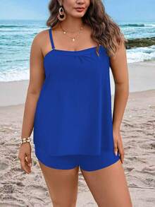 Swim Lushoire Bộ đồ bơi Tankini 2 mảnh rộng rãi, thoải mái, màu trơn dành cho nữ cỡ lớn, phù hợp cho bãi biển và kỳ nghỉ. Đồ bơi Tankini cỡ lớn kèm quần short, trang phục đi biển cho nữ, đồ bơi mùa hè, đồ bơi cỡ lớn cho nữ, trang phục đi biển cho nữ, bộ 2 mảnh, trang phục hàng ngày, đồ bơi Zestiva, trang phục Zumba cho nữ cỡ lớn, du lịch, tắm nắng biển, đồ bơi một mảnh giá rẻ cho nữ, bộ đồ bơi ngắn cho nữ, đồ bơi một mảnh ngắn cho kỳ nghỉ. - Xanh đậm - Xem 5