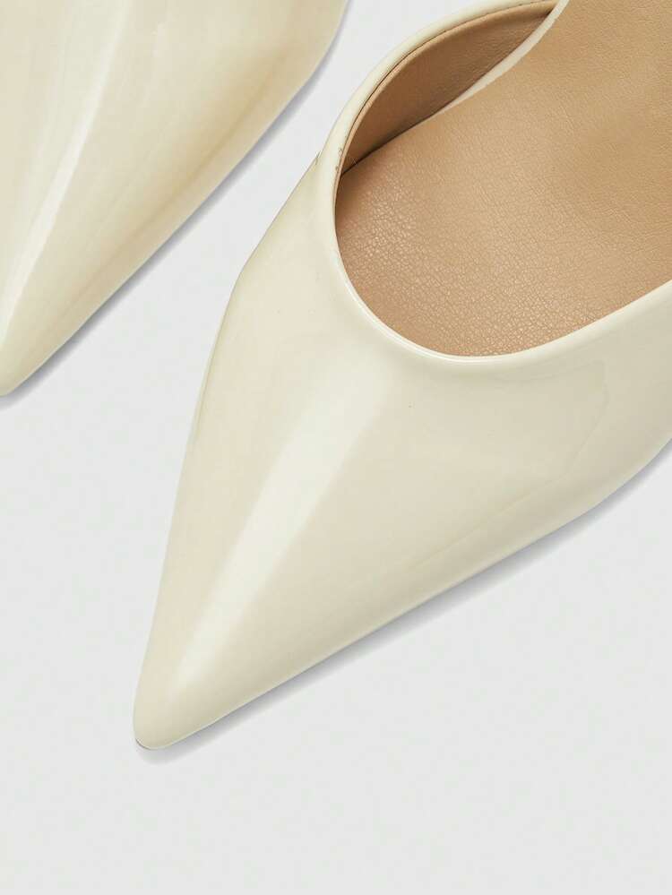 CUCCOO BIZCHIC Women Shoes Pointed Thin High Heel Beige Back Ankle Strap Slingback Simple Classic Women's High Heel Shoes Daily Versatile Commuter Temperament Fashion Party Women's Slingback Shoes