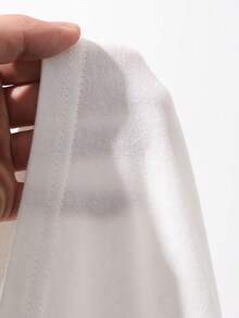 DAZY Plus Size Men's Solid White Long Sleeve T-Shirt, Spring - White - View 8