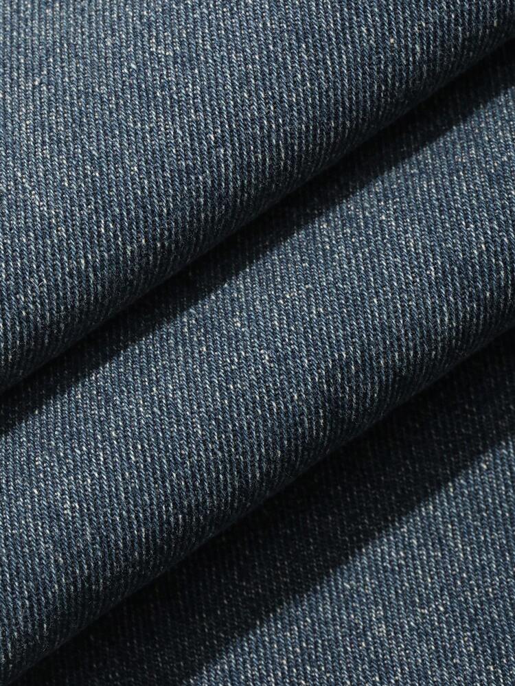 Distressed Elastic Waist Long Men's Plus Size Jeans