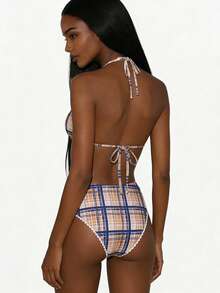 Swim Mod Conjunto de bikini de mujer con estampado de rayas y flores, de moda para la temporada de bodas de primavera/verano - Multicolor - Ver 3