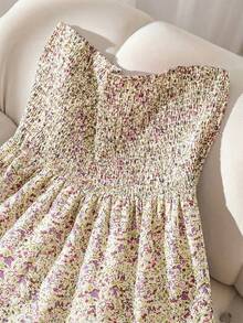 SHEIN Frenchy Áo croptop đen cúp ngực bất đối xứng dành cho nữ cỡ lớn, thích hợp cho mùa hè. - Màu vàng - Xem 4