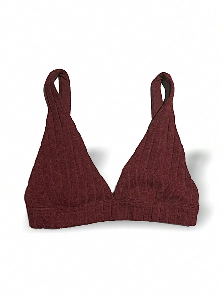 Alo Yoga Bra RIBBED TAKE COMFORT Sweat Absorption Breathable Lightweight Soft Stretch Easy To Wash Yoga Gym Women Deep Red W9454R - CRANBERRY - 深紅色 - 查看 1