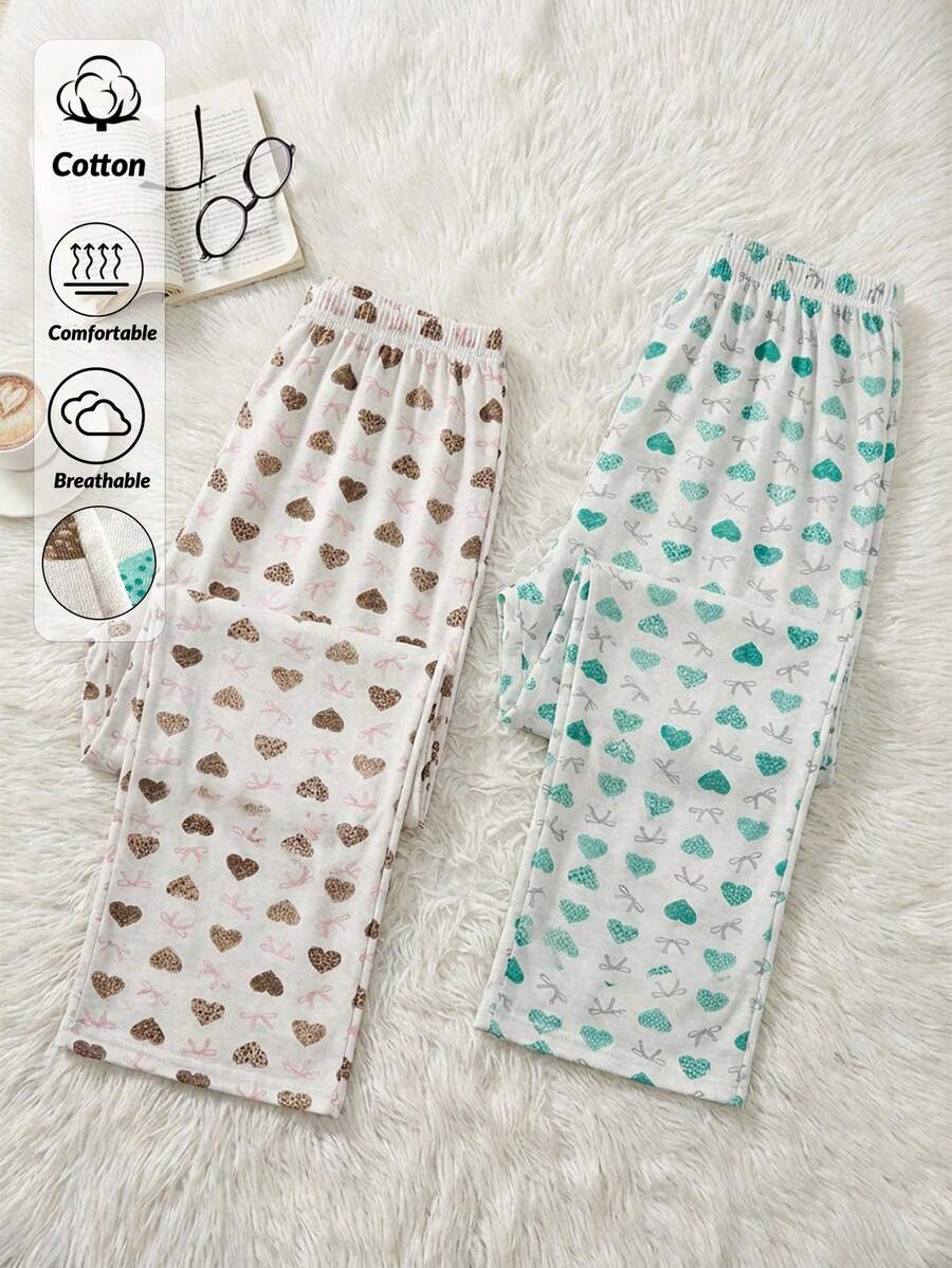 Women Allover Printed Regular 2pcs Multi Pack Sleep Bottoms - Multicolor - View 1