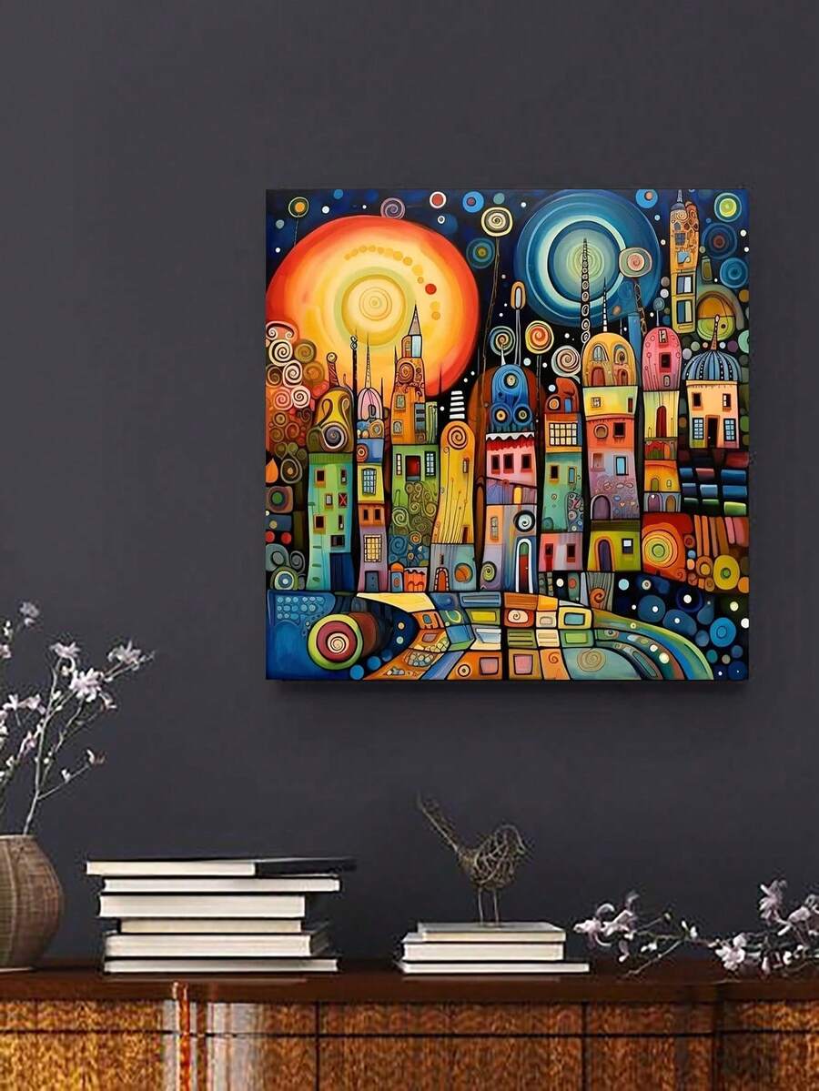 Van Gogh Starry Sky Over Rhone, Dream House, 5d Diamond Painting Mosaic Rhinestone Sticker, Modern Art Round Hanging Painting, Home Decor For Living Room, Suitable For Novices Diamond Painting Kit - Multicolor - View 1
