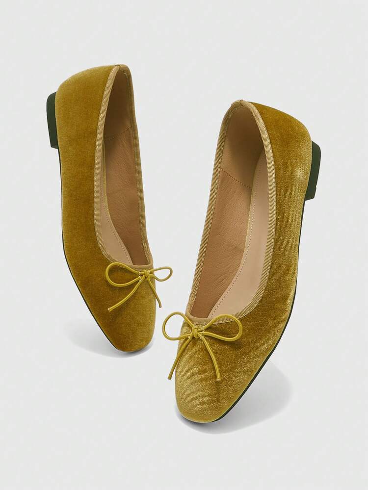 CUCCOO BIZCHIC Women Shoes Fashionable Women's Flat Shoes Comfortable Casual Versatile Holiday Dating Elegant Wear Bow Decoration Design, College Style Wear, Commuting Daily, Dating Out Of The Street, Sweet And Cool Style Women's Shoes