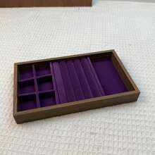 Khay đựng trang sức bằng nhung, hộp đựng trang sức dung tích lớn với các ngăn riêng biệt, giá trưng bày trang sức có thể xếp chồng lên nhau dùng để đựng bông tai, dây chuyền, vòng tay, nhẫn, kẹp tóc, băng đô, v.v. - Màu tím - Xem 12