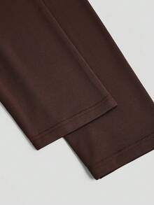 Sweetra Plus Size Long Sleeve Twist Metal Knit Dress, Spring/Summer - Brown - View 6