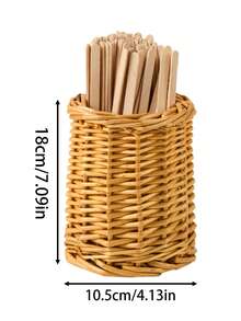 Simulated Rattan Knife, Fork And Spoon For Western Restaurants, Commercial Storage Box, Handmade Rectangular Kitchen Storage Rack, And Drainage Basket - one size fits all - View 4
