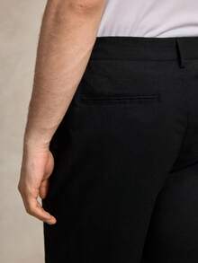 Courvante Quần dài nam ống xéo thắt nơ phía trước có túi, màu đen, trơn, mùa thu, kiểu chino, thích hợp chơi golf, tennis, quà tặng Ngày của Cha, đồ tập thể dục, quà cho bạn trai, trang phục nam. - màu đen - Xem 7