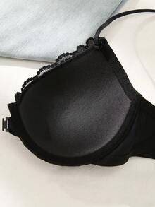 Snug Zone 1pc Sexy Backless Front Closure Black Lace Bra, Lift And Support, Adjustable For Small Bust, Summer - Multicolor - View 4