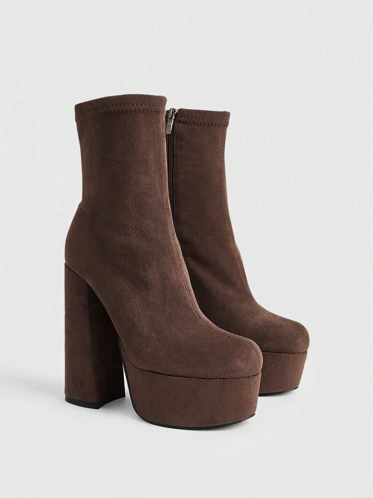 CUCCOO LuxiPop Women's Fashion Waterproof Platform High Heel Ankle Boots