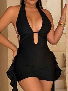 Women Midi Dresses - Black - View 6
