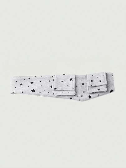 ROMWE Y2K Star Printing Multi-Functional Fanny Pack - Retro Gray Button Decorative Casual Pocket Belt, Suitable For Street Clothing And Holiday Wear, Going Out Wear