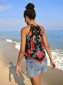 Travachic 女士梭织印花露肩背心 - 彩色 - 查看 2