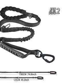 Heavy Duty Bungee Dog Leash - Comfort Padded Handles & Reflective Threads - 6Ft/4Ft For Medium To Large Dogs - Versatile 4-In-1 Leash With Car Seat Belt - Perfect For Training And Secure Travel - Multicolor - View 11