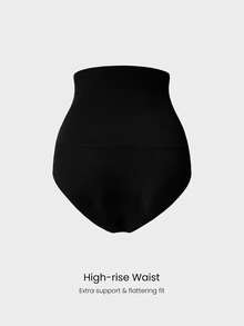 GLOWMODE Sweatmode 3.0 High-Rise Tummy Control Sweat-Wicking Front Zipper Mesh Lining Anti-Roll Waist-Cinching Brief Daily Casual Wear - Black - View 5