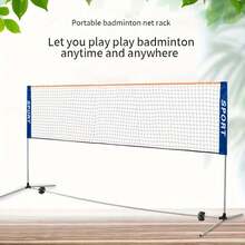Portable Professional Standard Badminton/Volleyball Net | Durable Sports Equipment, Outdoor Sports Gear, Classic Sports Design, Stable Sports Net, Sturdy Structure, Black Frame With Blue Accents, Suitable For Home, Beach, Court Practice (Excluding Stand) - Multicolor - View 6