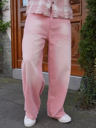 LEOGASHI LEOGASHI Jeans vaqueros de hombre con bolsillos, corte holgado y casual