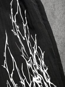 GymBeat 男士哥特风印花运动裤 - 黑色 - 查看 5