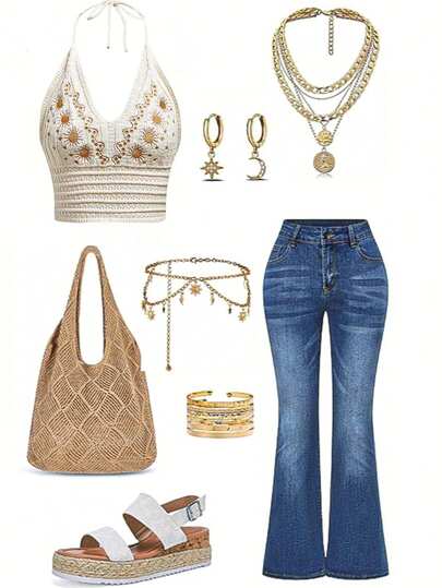 GlowEve Women's Tie-Neck Backless Casual Summer Tank Top