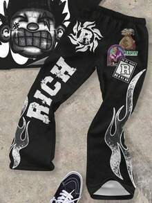 Tween Boy Summer Casual Cartoon Print T-Shirt And Pants Set - Multicolor - View 6