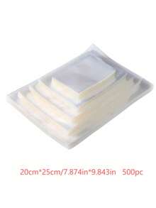 100/500个透明压纹食品真空密封袋，采用PE尼龙材质，适用于家庭和商业用途。是保存肉类、海鲜、谷物、坚果、水果、干果、药品和其他食品的理想选择。密封保鲜，是家庭厨房食品储存的完美之选。 - Clear - 查看 12