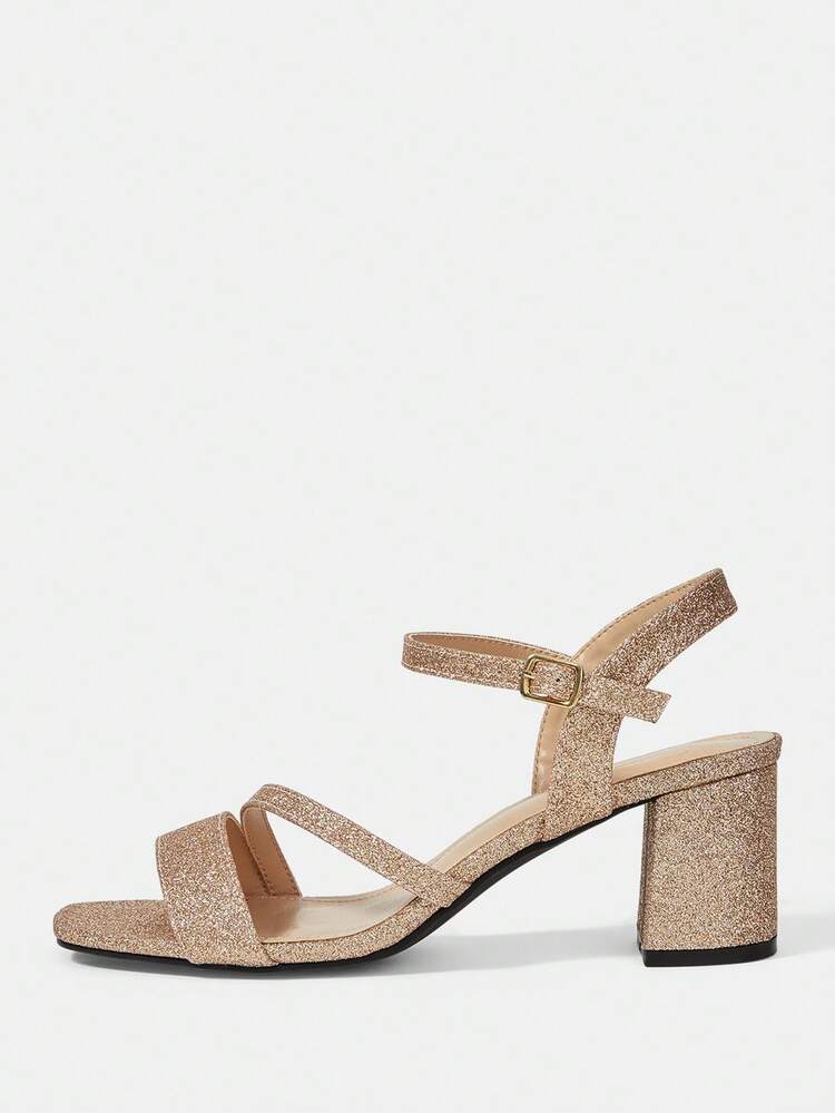 CUCCOO HITCHD New Summer Square Toe Thick Heel Comfortable Non-Slip Elegant Versatile Women High Heel Sandals