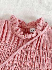 SHEIN Vintaside Kids 女婴可爱休闲波点荷叶边上衣+阔腿裤+包包两件套，适合夏季、居家和户外活动 - 粉色 - 查看 5