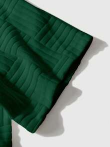 Manfinity Homme 男士纯色简约休闲圆领短袖T恤 - 墨綠色 - 查看 5