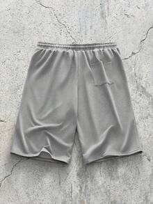 2件套 男士夏季休闲街头风及膝短裤，篮球短裤 - 淺灰色 - 查看 8