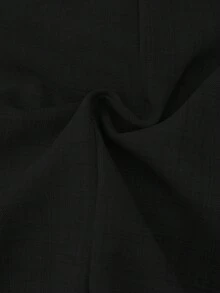 SHEIN Franclia 花卉雪纺长袖长裤休闲通勤套装，四季皆宜 - 黑色 - 查看 4