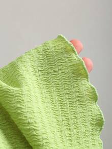 Sweetra 美式性感风格深V领露背设计金属扣点缀夏季清新绿色系亮丽海滩度假不对称下摆设计纯假日女士短裙 - 綠色 - 查看 3